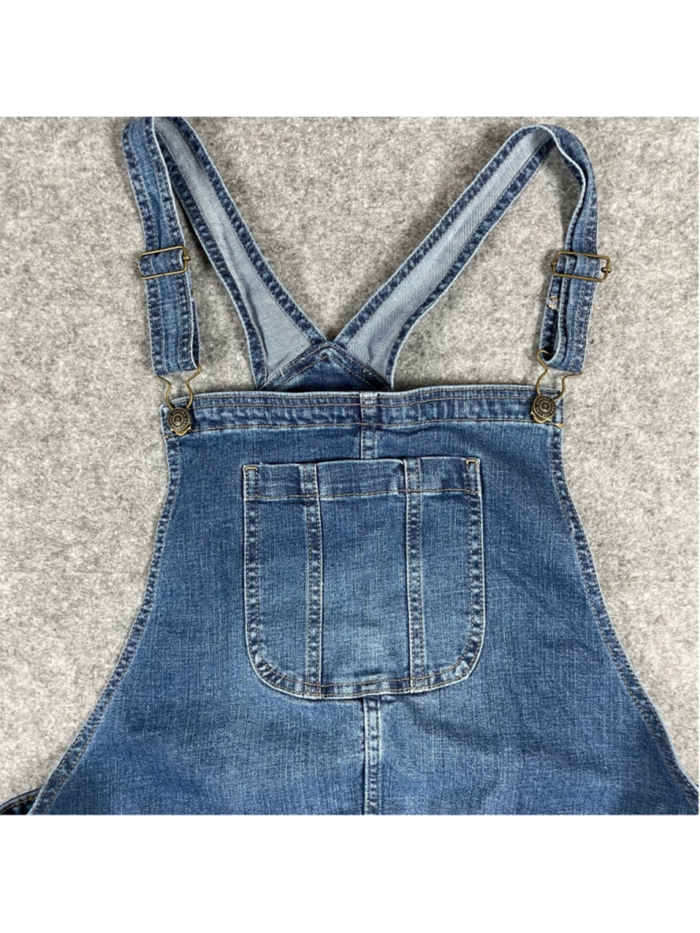 Size 16 Maternity Sonoma Denim Short Overalls Blue Cuffed Stretch Shortalls - Picture 4 of 16